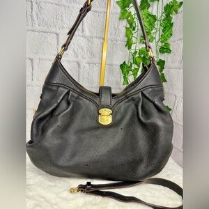 Authentic Louis Vuitton Mahina Leather XS Hobo - Black